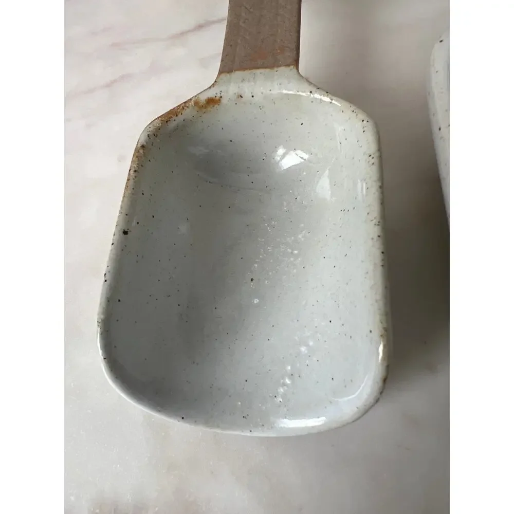 Ceramic Kitchen Scoop Set Large and Small Dishwasher Safe Farmhouse Decor